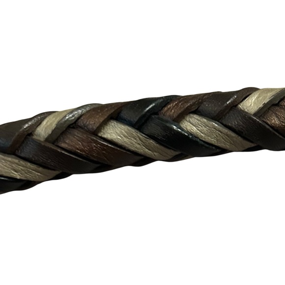 Brighton Barbados Pebbled Black Leather Hobo Baguette Bag with Braided Handle - Picture 8 of 12